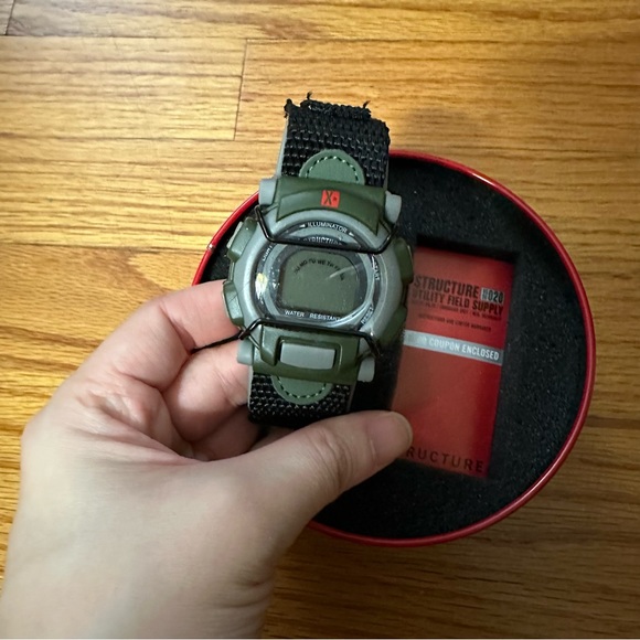NEW StructureOlive Green Watch- Velcro Strap - Picture 3 of 5